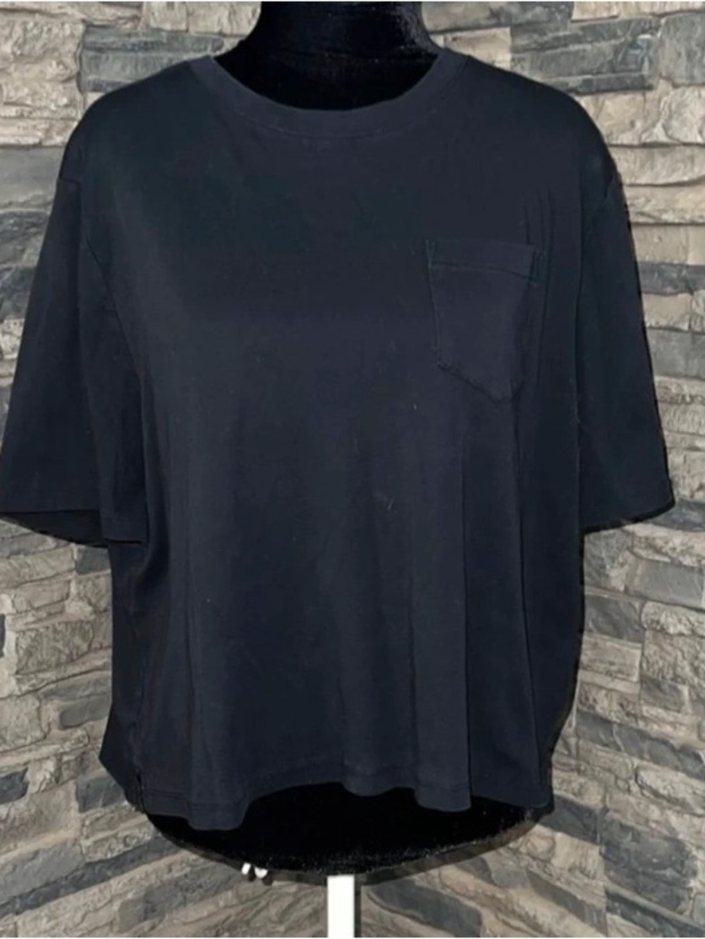a new day Black Short Sleeve Crew Neck Pocket Tee